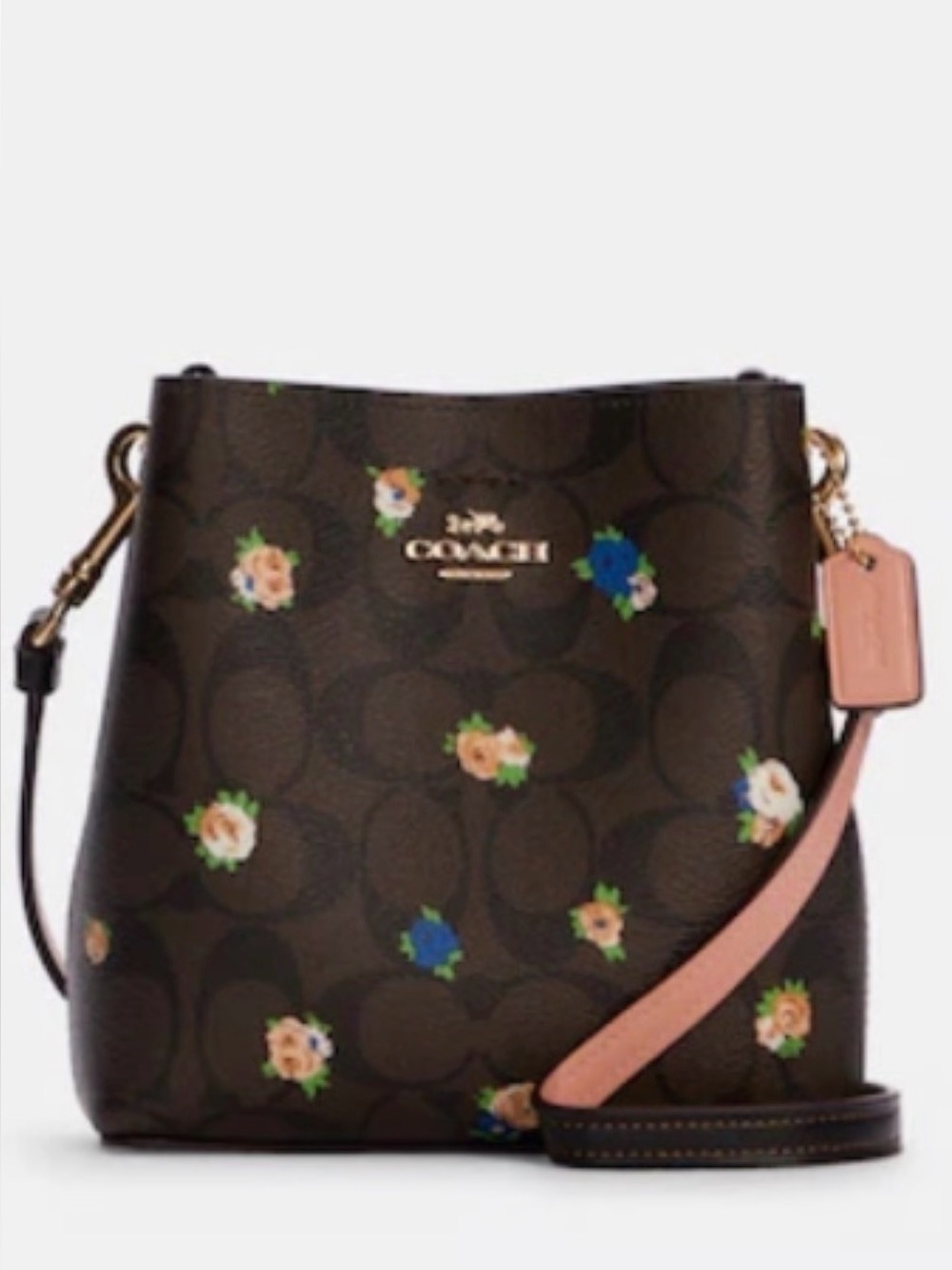 COACH C7270 FLORAL PRINT MINI TOWN BUCKET CROSSBODY BAG 🌟NWOT🌟